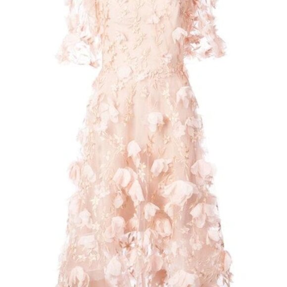 Marchesa Notte 3D Appliqué Embroidered Flower Dress - Picture 3 of 10